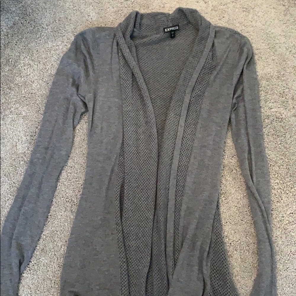 Express grey mesh cardigan